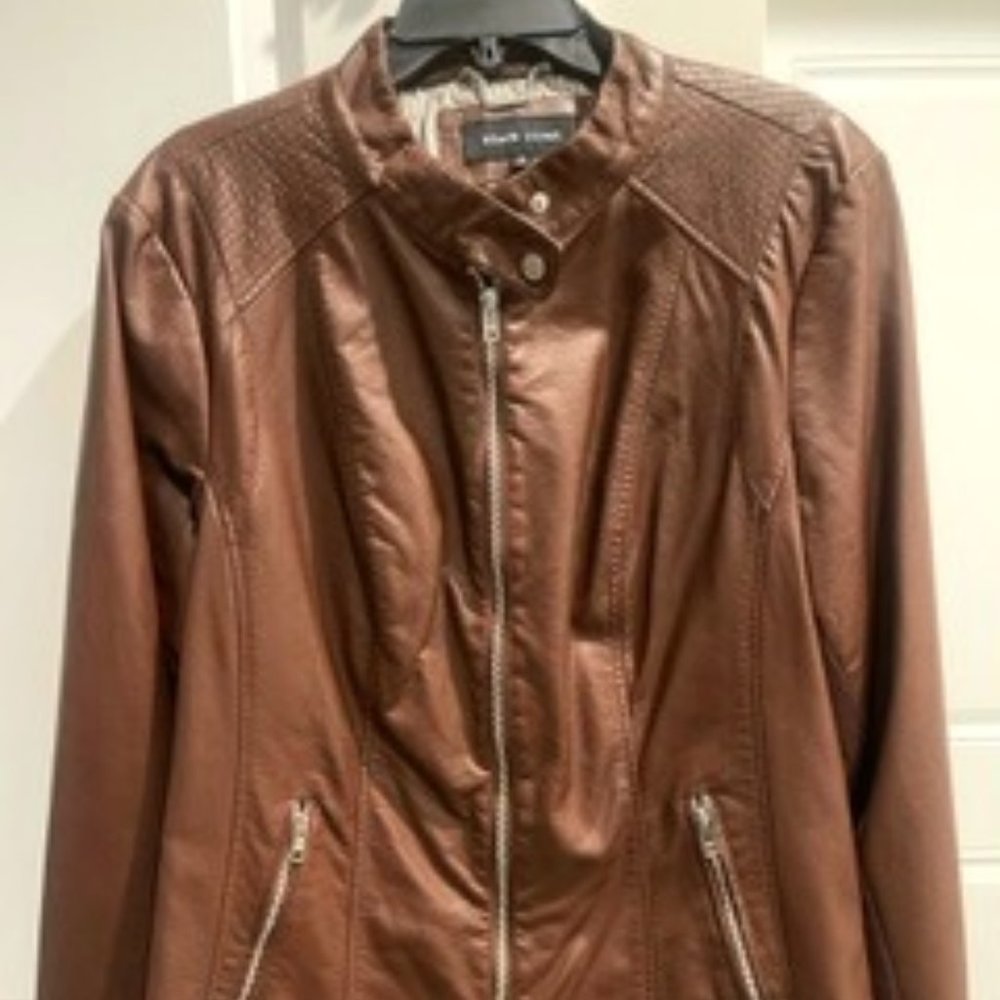 Brown Faux Leather Jacket by Black Rivet